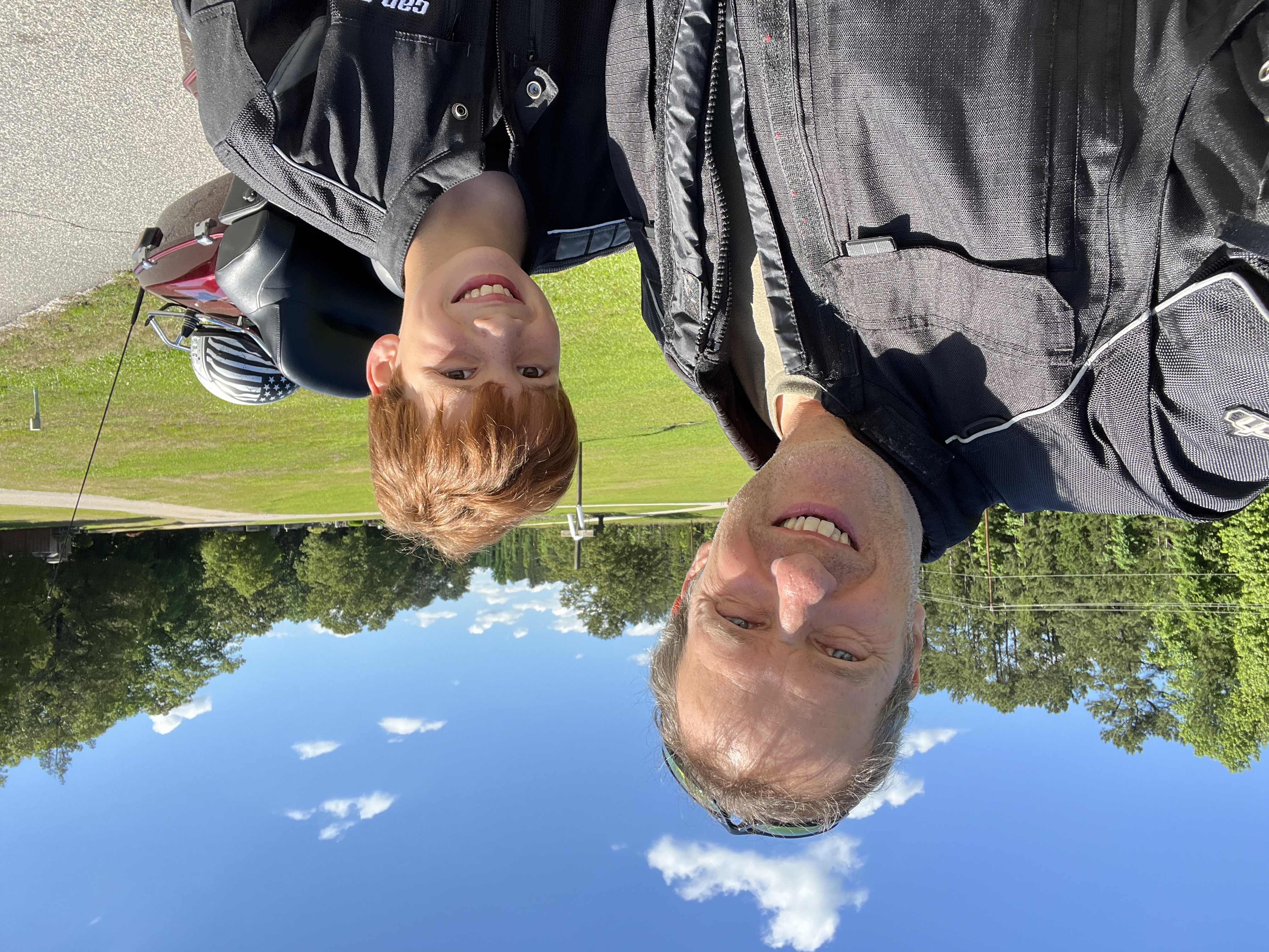 Michael and Dad on Motorcycle